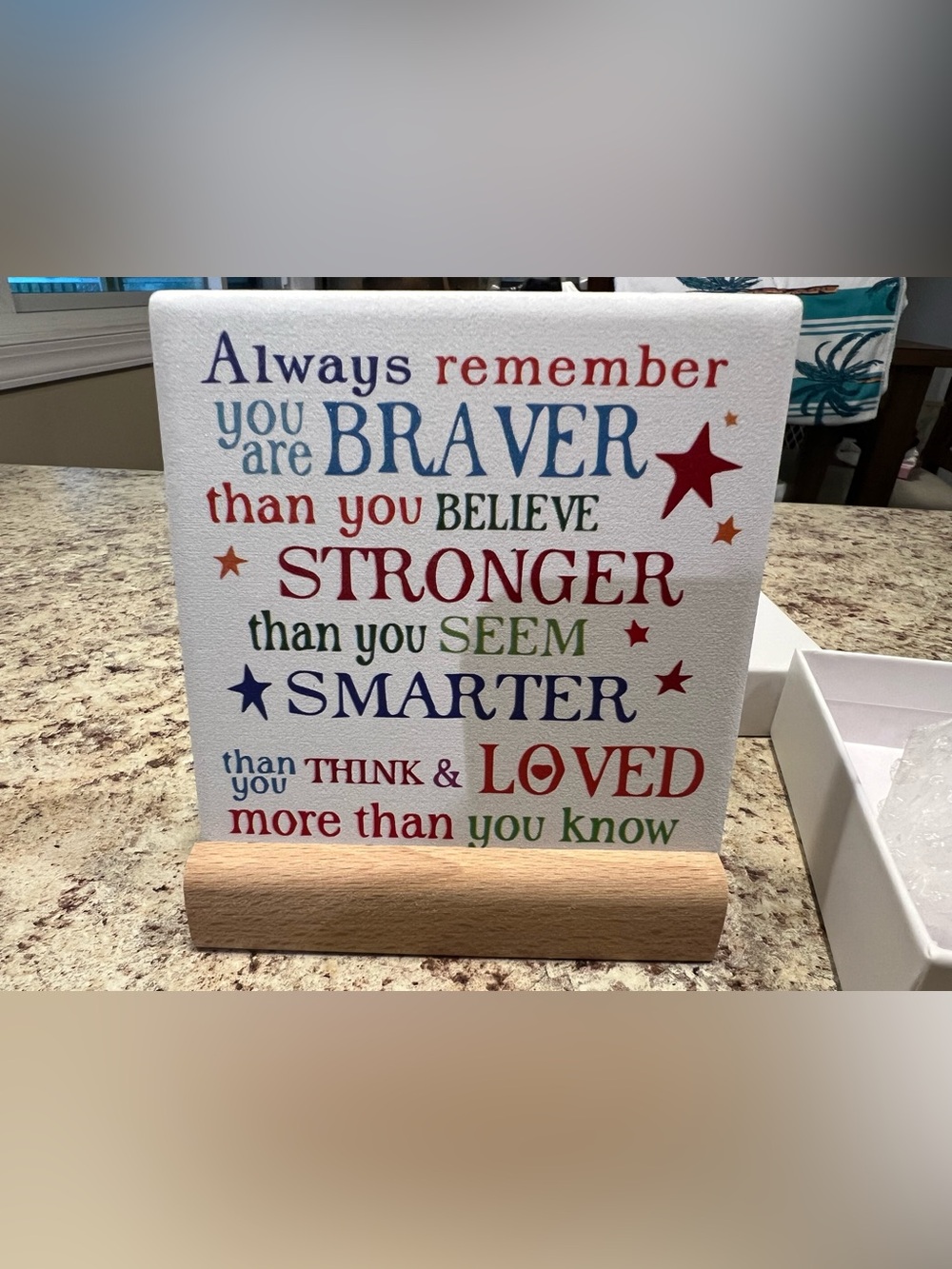 Brand New-Always Remember You are Braver Than You Believe Sign/Coaster